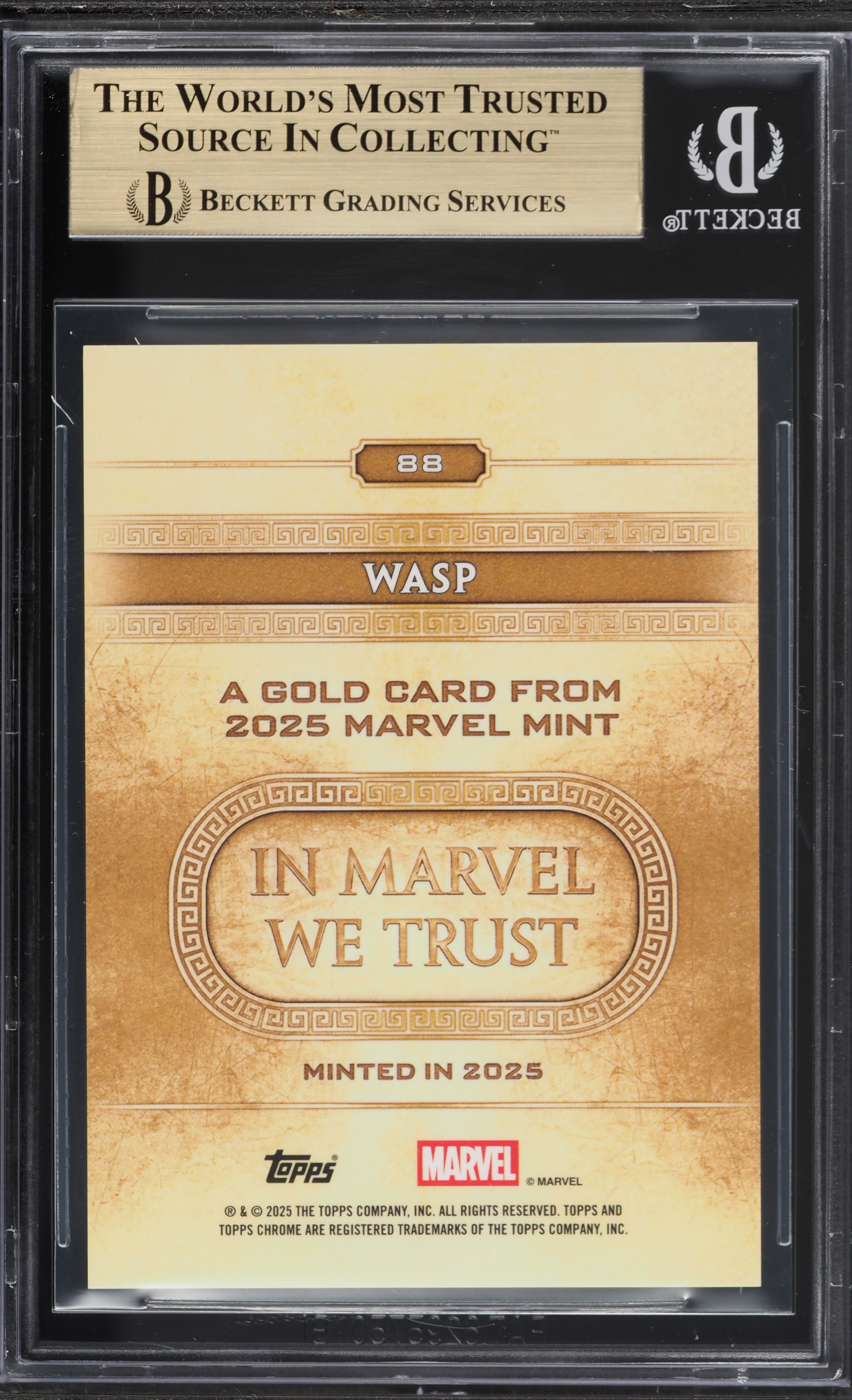 2025 Topps Chrome Marvel Mint Variation Black Gold Wasp /10 #88