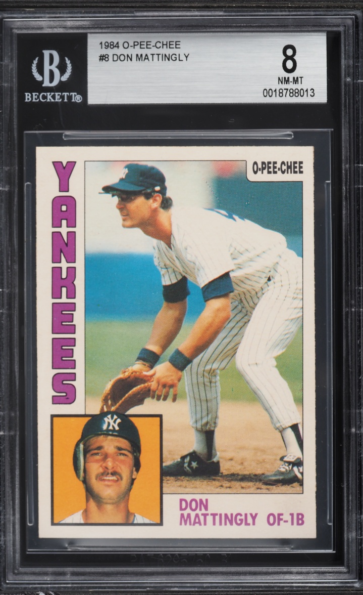 1984 O-Pee-Chee Don Mattingly ROOKIE #8 BGS 8 NM-MT