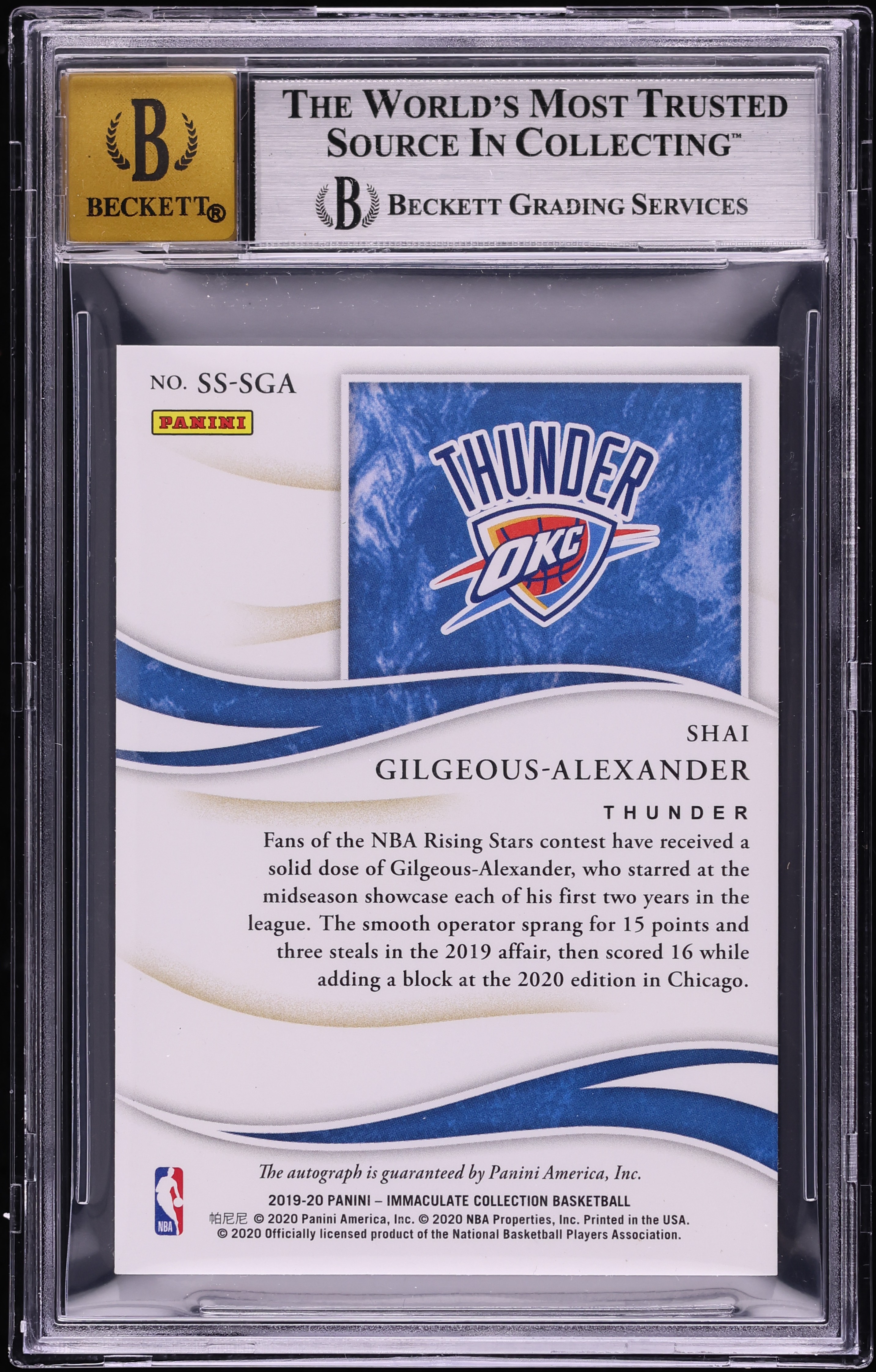 Beckett鑑定済】SHAI GILGEOUS-ALEXANDER直筆サイン Beckett鑑定済