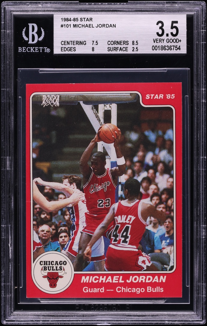 1984 Star Basketball Michael Jordan ROOKIE #101 BGS 3.5 VG+