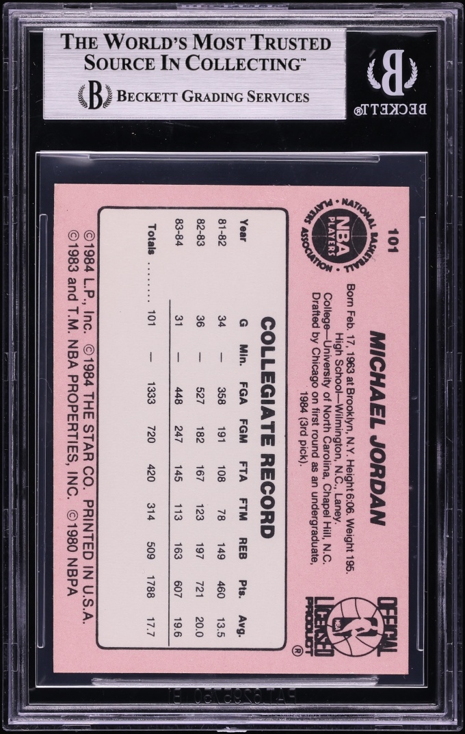 1984 Star Basketball Michael Jordan ROOKIE #101 BGS 3.5 VG+
