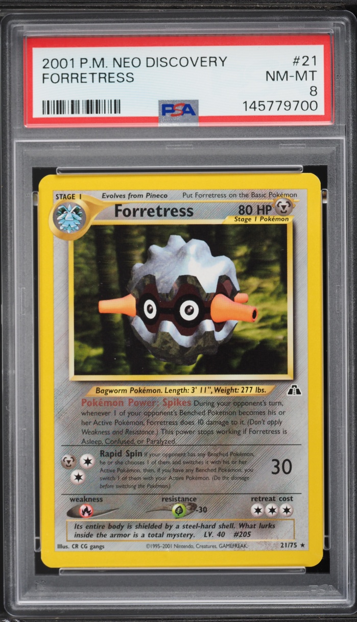 2001 Pokemon Neo Discovery Forretress #21 PSA 8 NM-MT