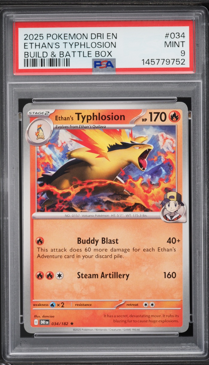2025 Pokemon Scarlet & Violet Destined Rivals Build & Battle Box Ethan's Typhlosion #34 PSA 9