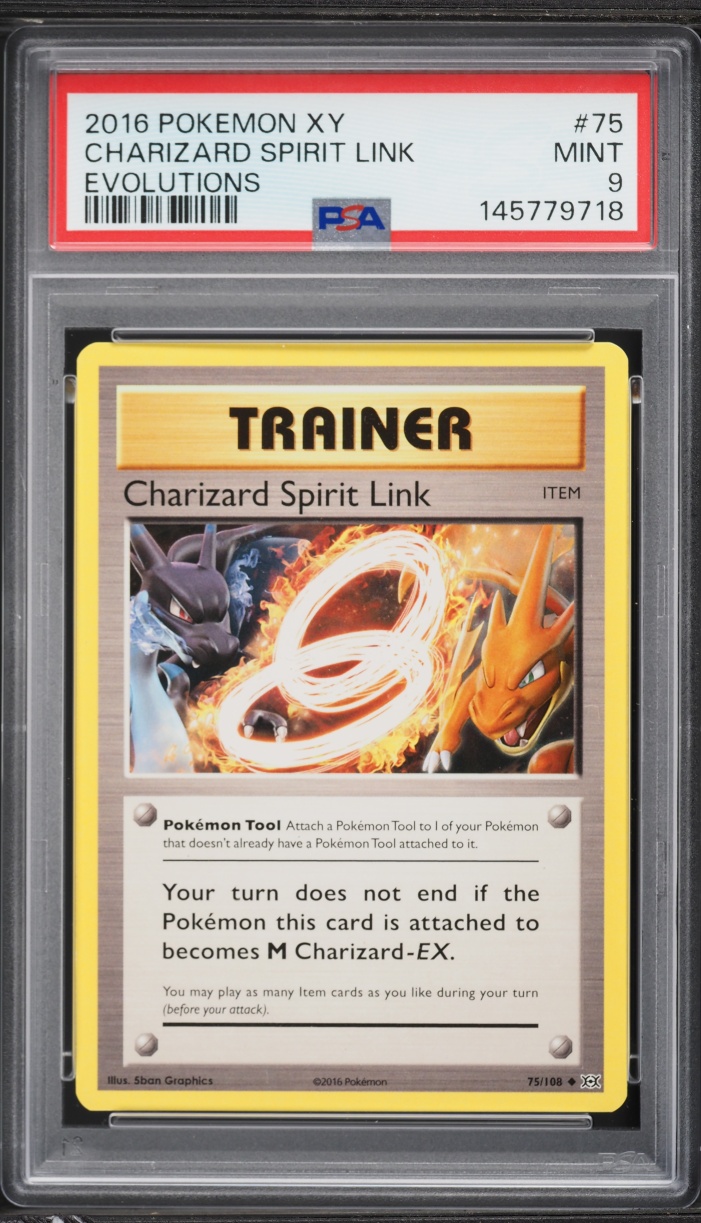 2016 Pokemon XY Evolutions Charizard Spirit Link #75 PSA 9 MINT