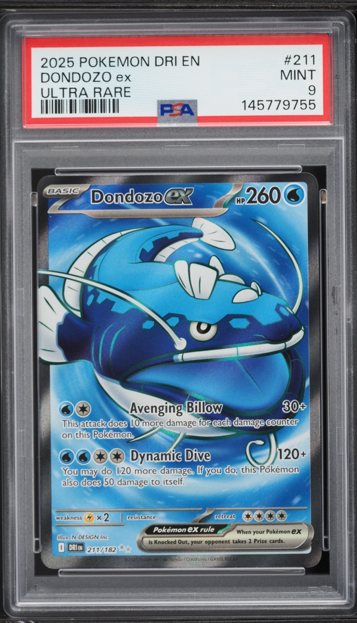 2025 Pokemon Scarlet & Violet Destined Rivals Full Art Dondozo ex #211 PSA 9 MINT