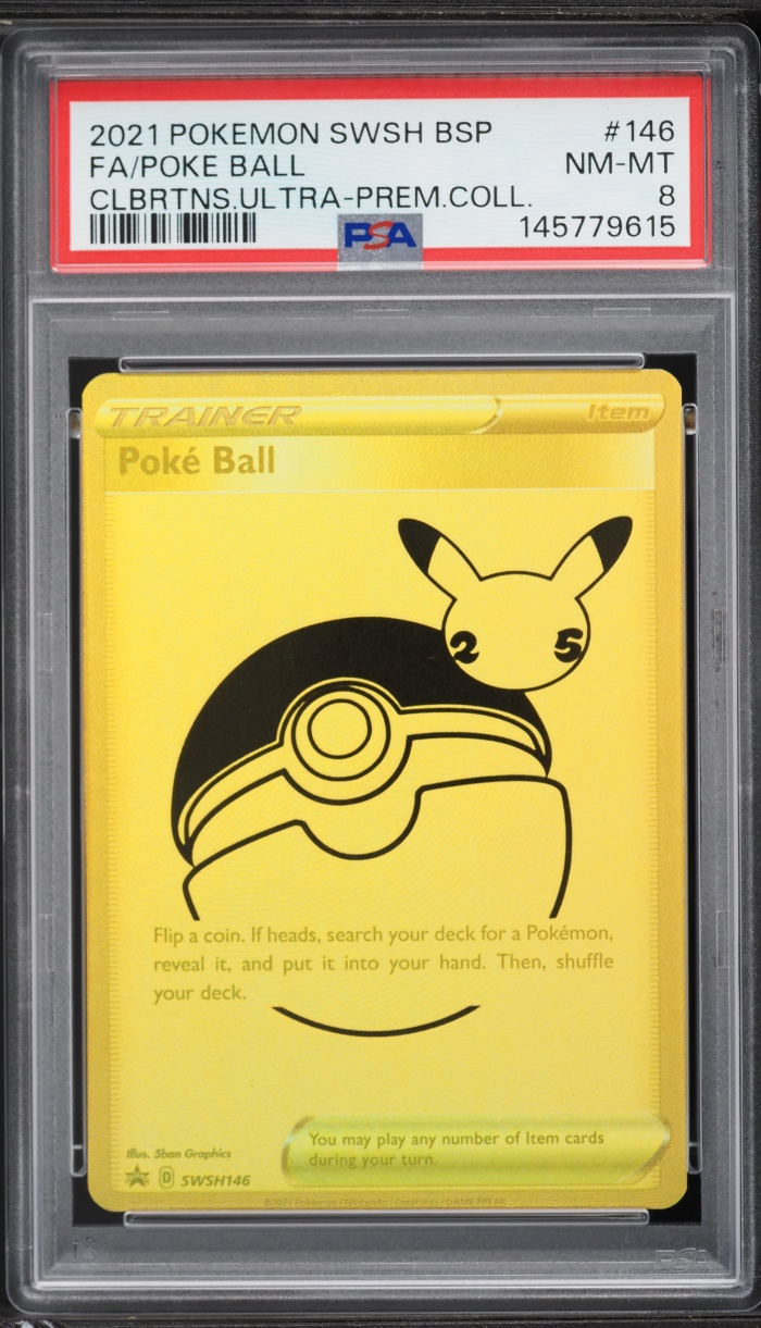 2021 Pokemon Sword & Shield Promo Ultra Premium Full Art Poke Ball #SWSH146 PSA 8 NM-MT