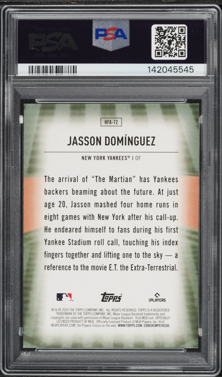 2024 Topps Home Field Advantage Jasson Dominguez ROOKIE #HFA-12 PSA 8 NM-MT