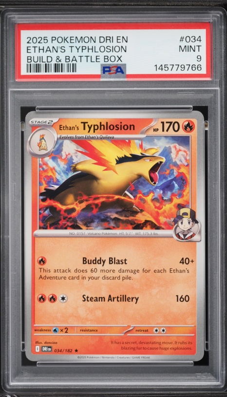 2025 Pokemon Scarlet & Violet Destined Rivals Build & Battle Box Ethan's Typhlosion #34 PSA 9