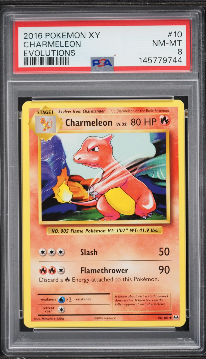 2016 Pokemon XY Evolutions Charmeleon #10 PSA 8 NM-MT