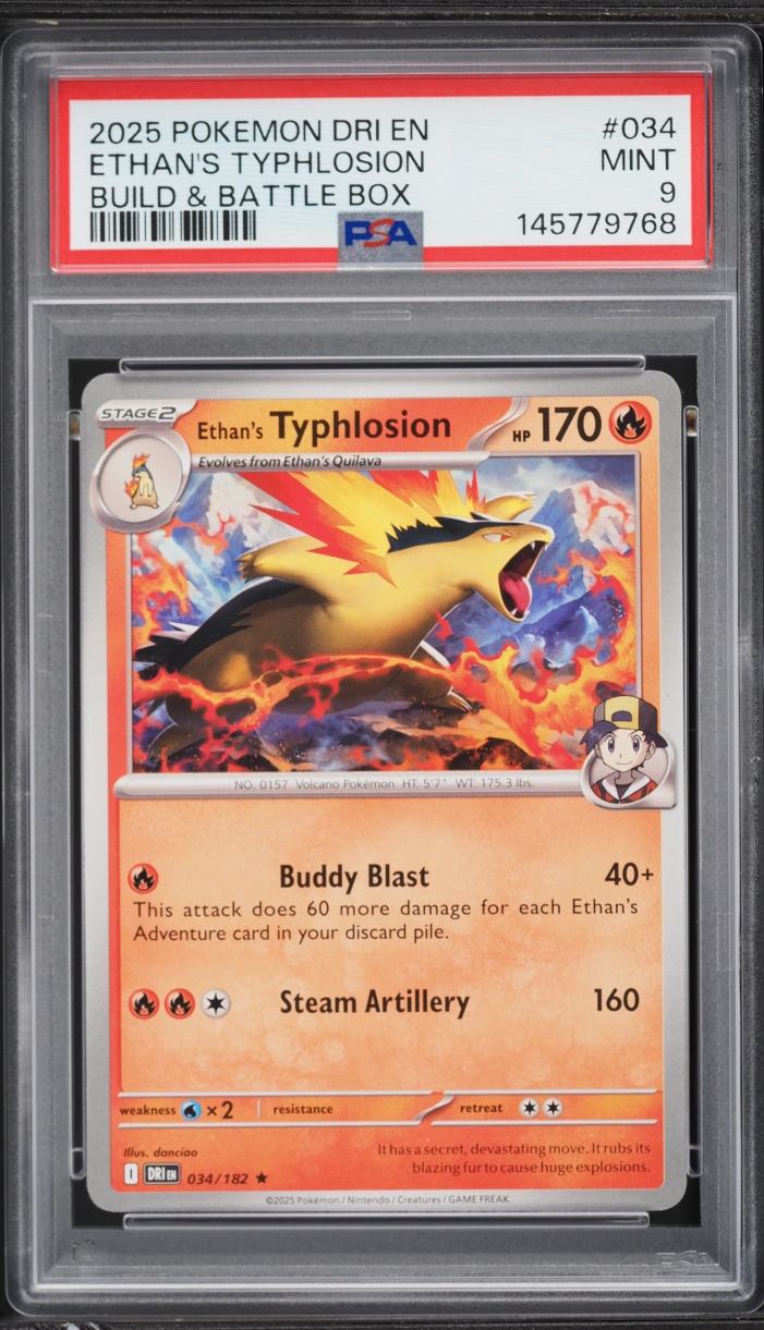2025 Pokemon Scarlet & Violet Destined Rivals Build & Battle Box Ethan's Typhlosion #34 PSA 9