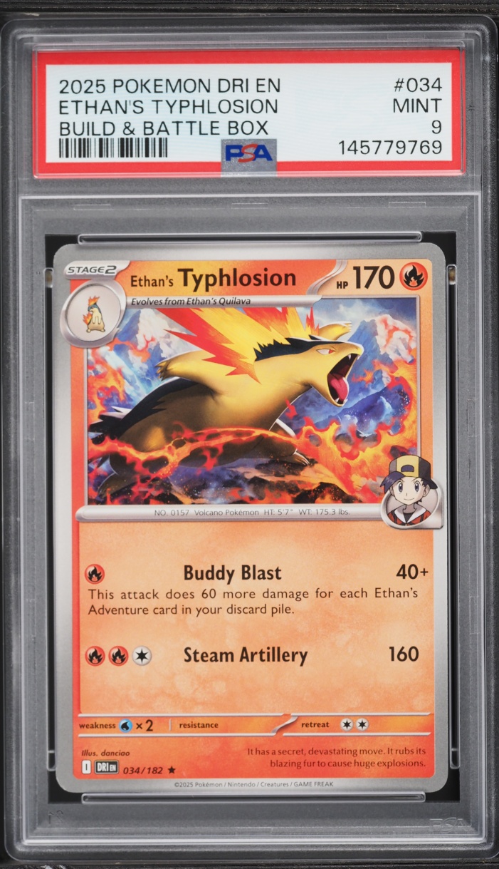 2025 Pokemon Scarlet & Violet Destined Rivals Build & Battle Box Ethan's Typhlosion #34 PSA 9
