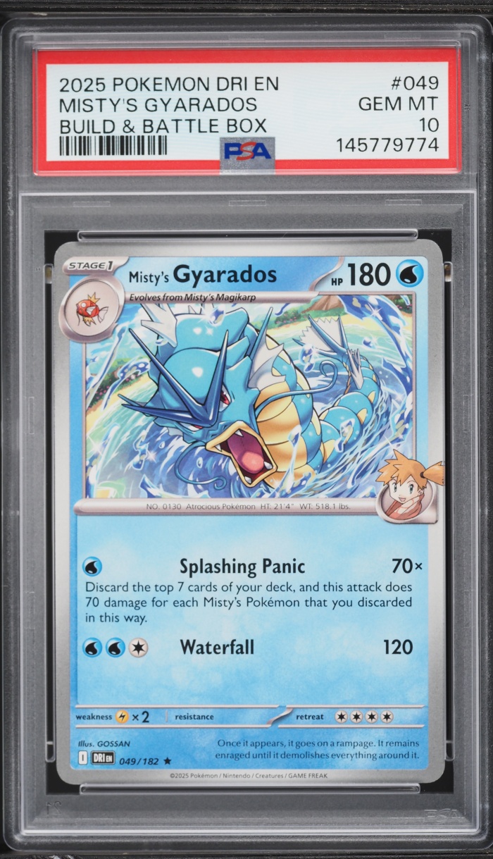 2025 Pokemon Destined Rivals Build & Battle Box Misty's Gyarados #049 PSA 10 GEM MINT