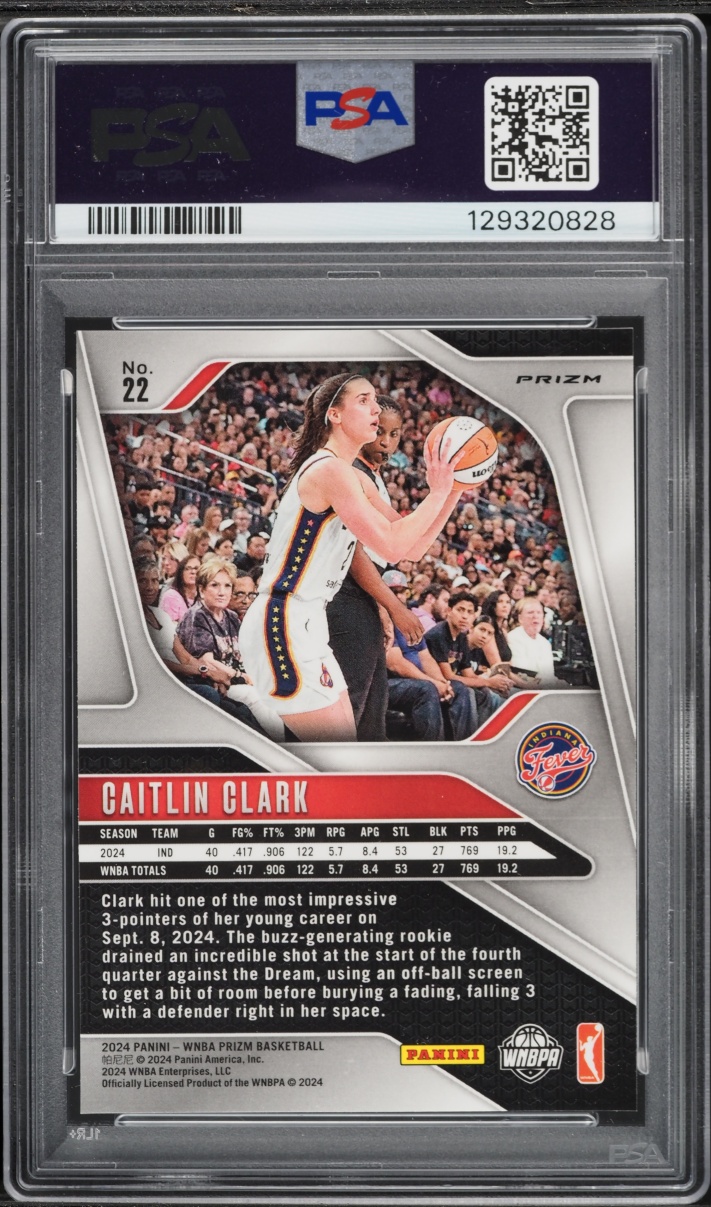 2024 Panini Prizm WNBA Orange Ice Caitlin Clark ROOKIE #22 PSA 10 GEM MINT