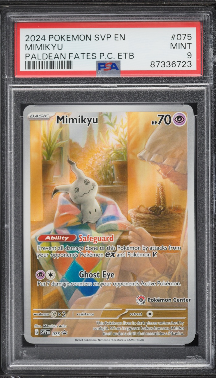 2024 Pokemon SV Promo Paldean Fates Center ETB Alt Art Mimikyu #75 PSA 9 MINT