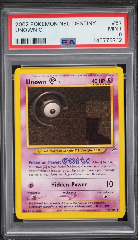 2002 Pokemon Neo Destiny 1st Edition Unown C #57 PSA 10 GEM MINT
