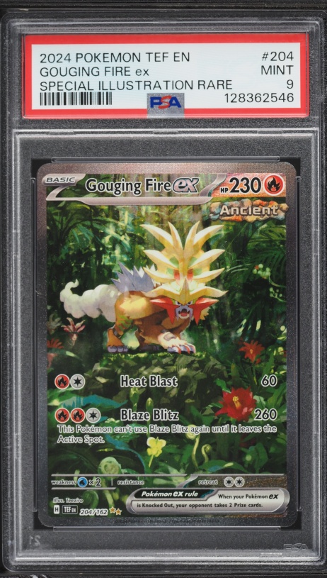 2024 Pokemon Scarlet & Violet Temporal Forces SIR Gouging Fire ex #204 PSA 9 MINT