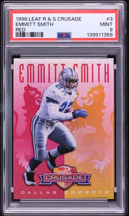 1998 Leaf Rookies & Stars Crusade Red Emmitt Smith /25 #3 PSA 9 MINT