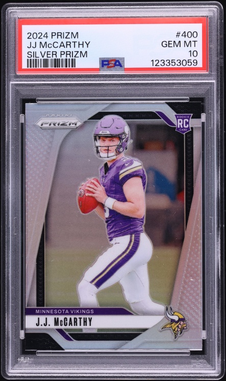2024 Panini Prizm Silver J.J. McCarthy ROOKIE #400 PSA 10 GEM MINT