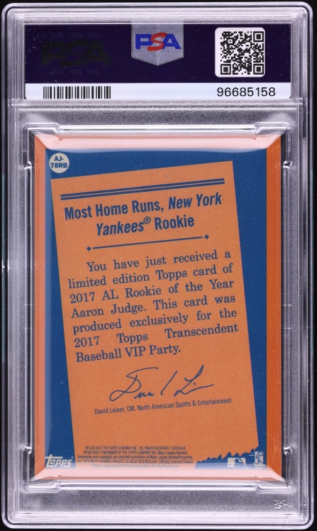 2017 Topps Transcendent Collection History Aaron Judge ROOKIE /87 #AJ-78RB PSA 10 GEM MINT