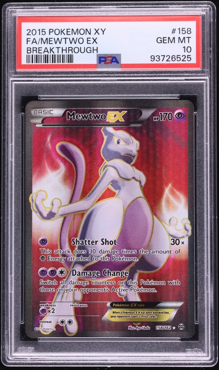 2015 Pokemon XY Breakthrough Full Art Mewtwo EX #158 PSA 10 GEM MINT