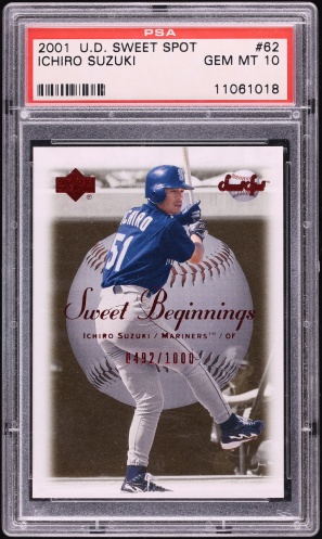 2001 Bowman Draft Picks Ichiro Suzuki ROOKIE RC #84 PSA 10 GEM