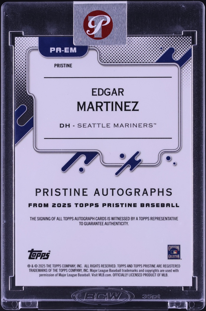 2025 Topps Pristine Green Pulsar Refractor Edgar Martinez AUTO /150 #PA-EM