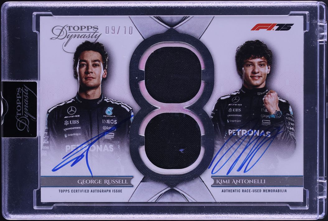 2025 Topps Dynasty Formula 1 F1 Dual George Russell & Kimi Antonelli PATCH AUTO /10 #CDRA-MER