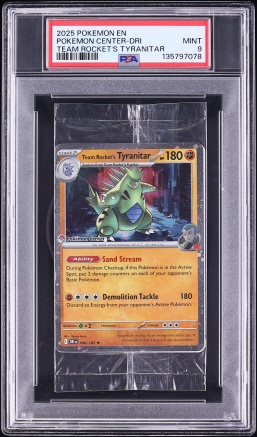 2025 Pokemon SV Destined Rivals Promo Center Exclusive Team Rocket's Tyranitar #96 PSA 9 MINT