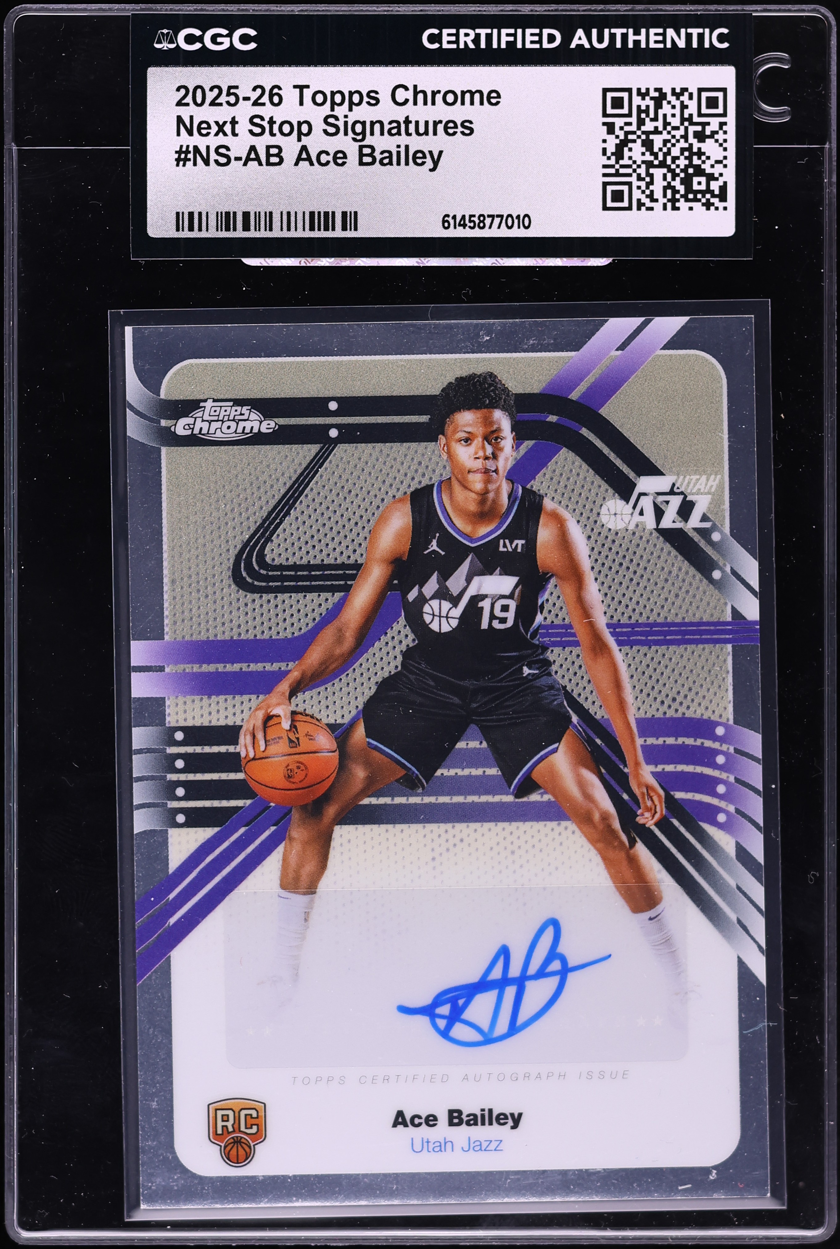2025 Topps Chrome Next Stop Signatures Ace Bailey ROOKIE AUTO #NS