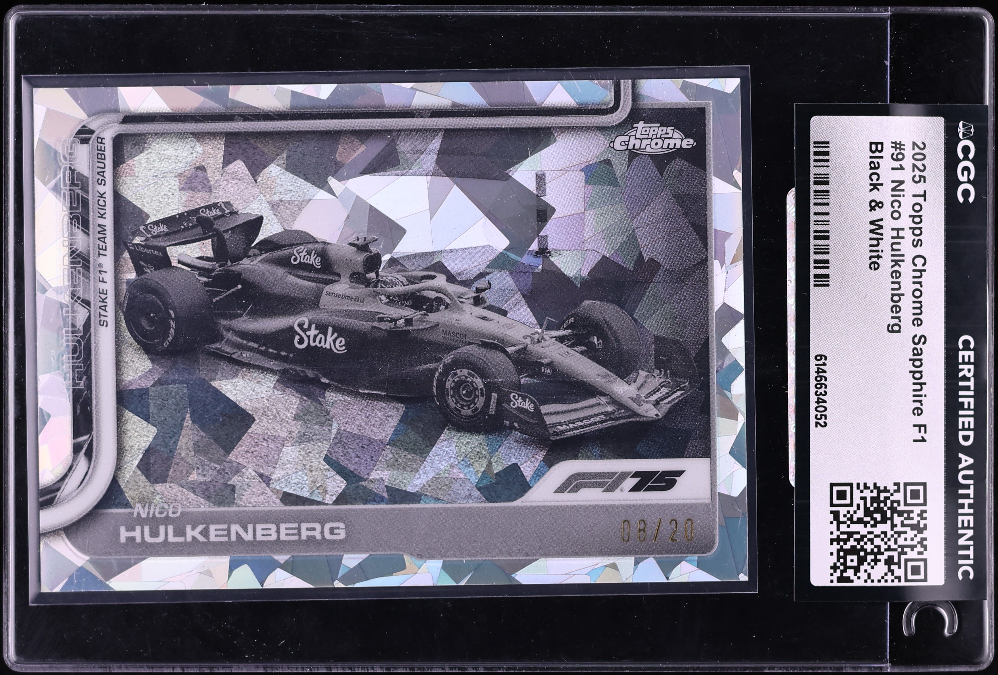 2025 Topps Chrome Sapphire F1 Black & White Nico Hulkenberg /20 