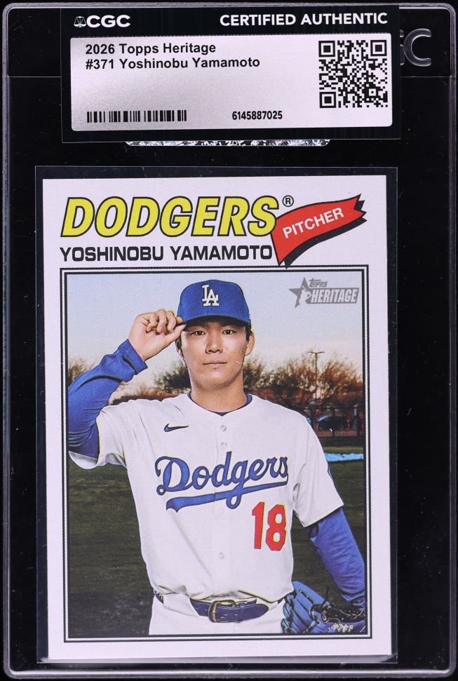 2026 Topps Heritage Yoshinobu Yamamoto #371 CGC AUTH