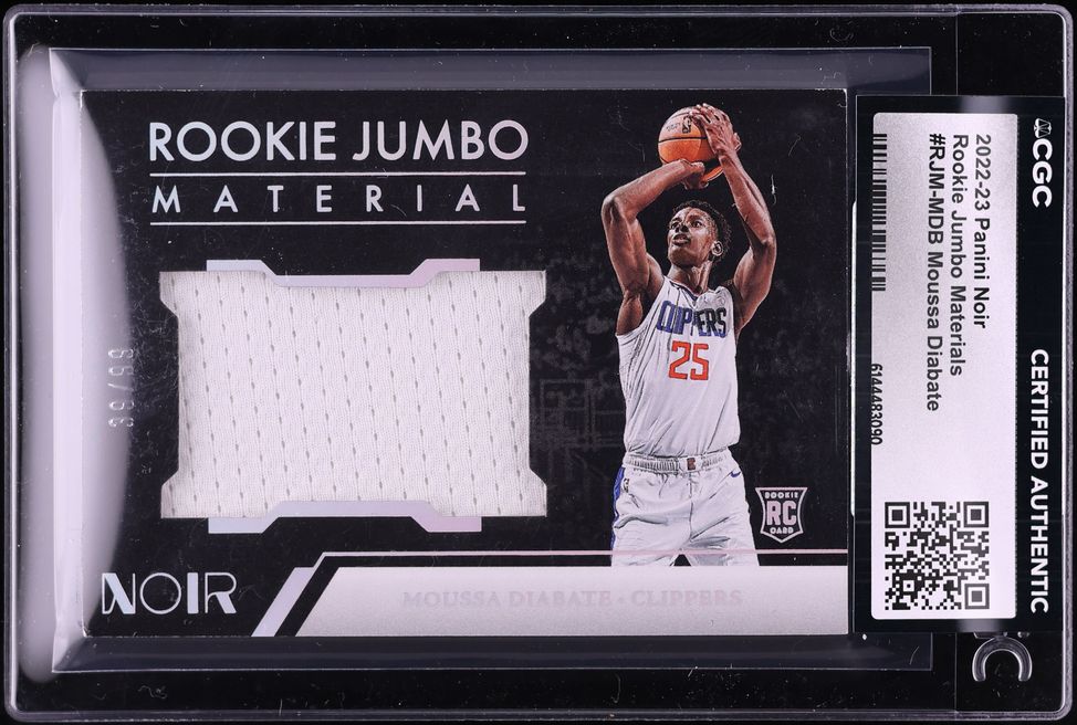 2022 Panini Noir Jumbo Materials Moussa Diabate ROOKIE PATCH /99 #RJM-MDB CGC AUTH