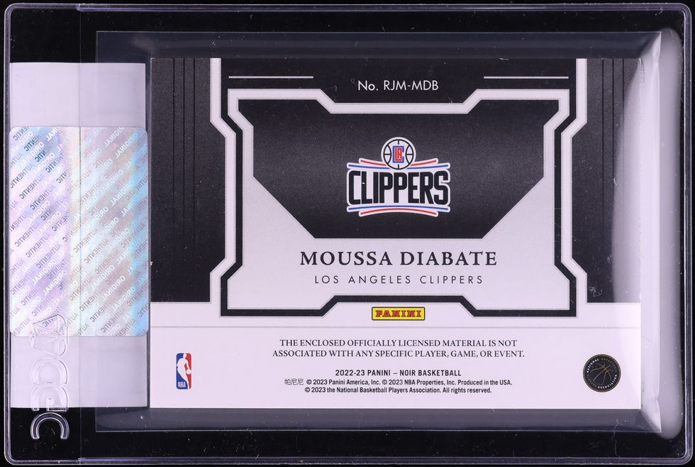 2022 Panini Noir Jumbo Materials Moussa Diabate ROOKIE PATCH /99 #RJM-MDB CGC AUTH