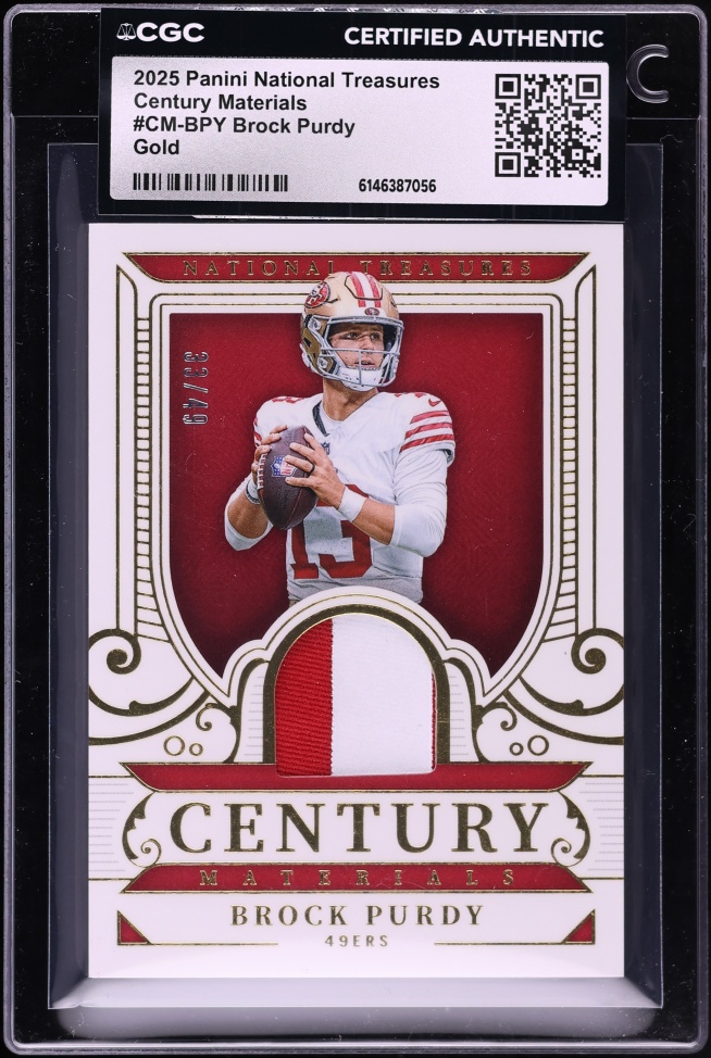 2025 National Treasures Century Materials Gold Brock Purdy PATCH /49  #CM-BPY CGC AUTH