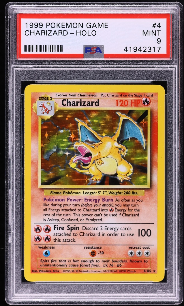 1999 Pokemon Base Set Holo Charizard #4 PSA 9 MINT