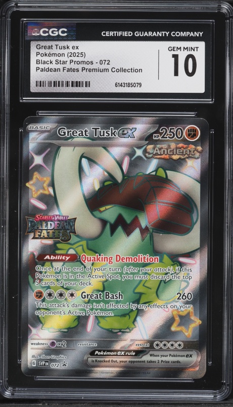 great tusk pokemon card value Amazon.com: Pokemon – Great Tusk ex SVP 072 – Paldean Fates Black Star  Promo – Shiny Pokemon – Ultra Rare : Toys & Games
