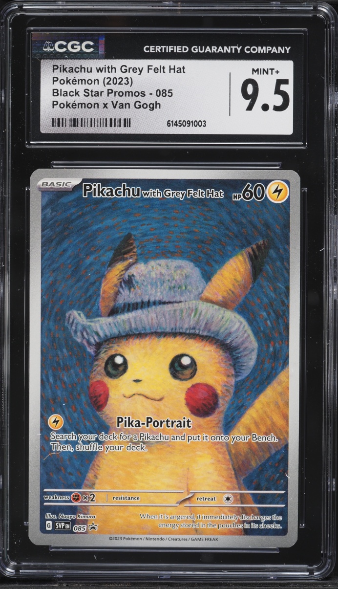 2023 Pokemon SV Promo Van Gogh Full Art Pikachu With Grey Felt Hat #85 CGC 9.5 MINT+