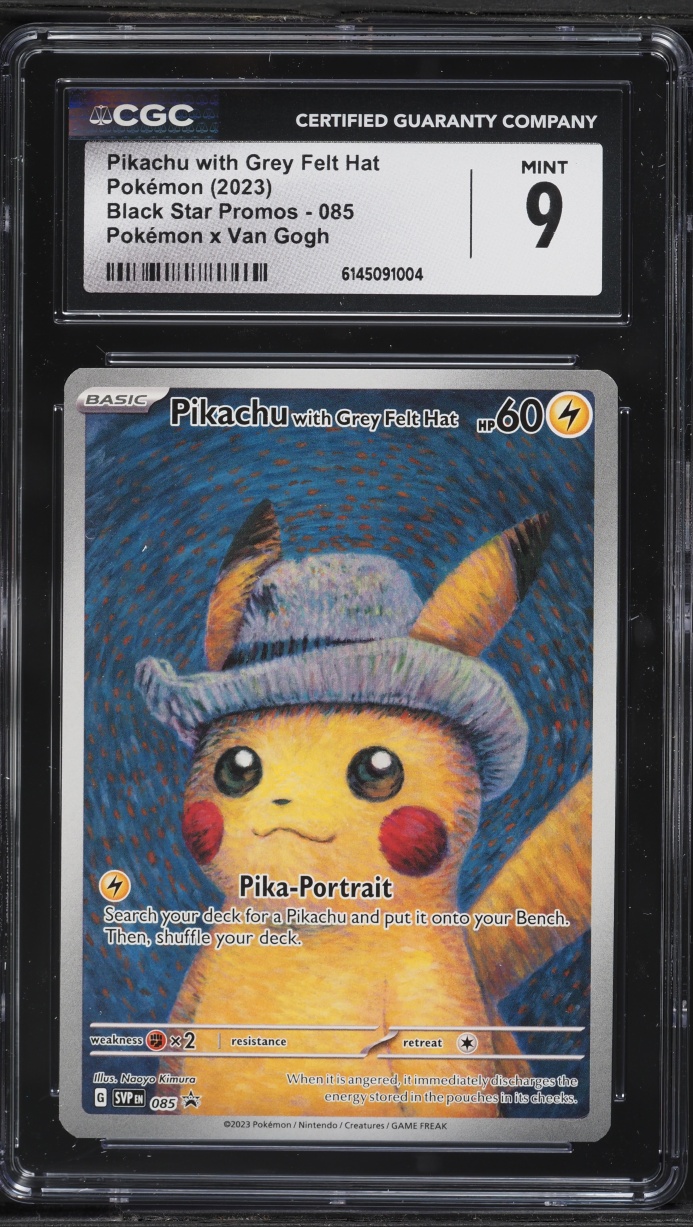 2023 Pokemon SV Promo Van Gogh Full Art Pikachu With Grey Felt Hat #85 CGC 9 MINT