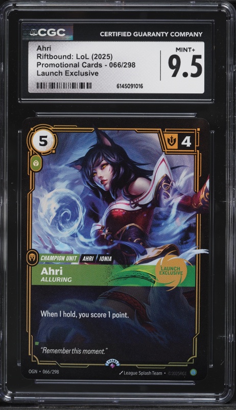 2025 Riftbound League Of Legends LoL Promo Launch Exclusive Ahri #066 CGC 9 MINT on Fanatics Collect 2025 Riftbound League Of Legends LoL Promo Launch Exclusive Ahri #066 CGC 9 MINT on Fanatics Collect