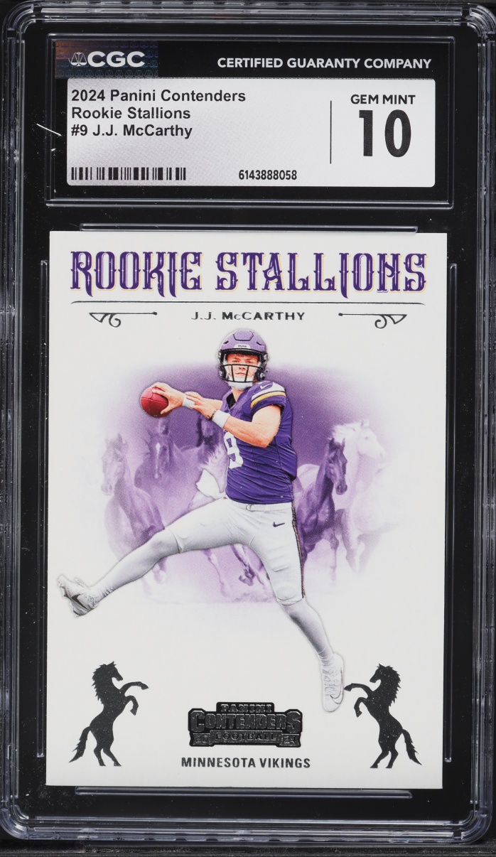2024 Panini Contenders Stallions J.J. McCarthy ROOKIE #9 CGC 10 GEM MINT