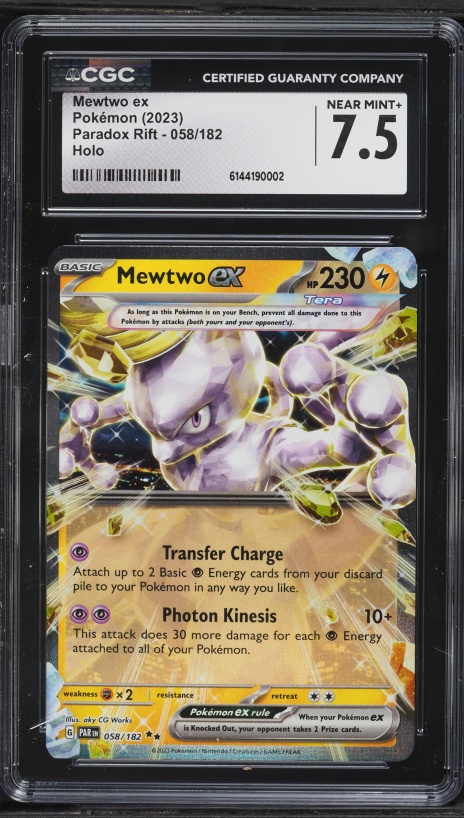 2023 Pokemon Scarlet & Violet Paradox Rift Holo Mewtwo EX #58 CGC 7.5 NRMT+
