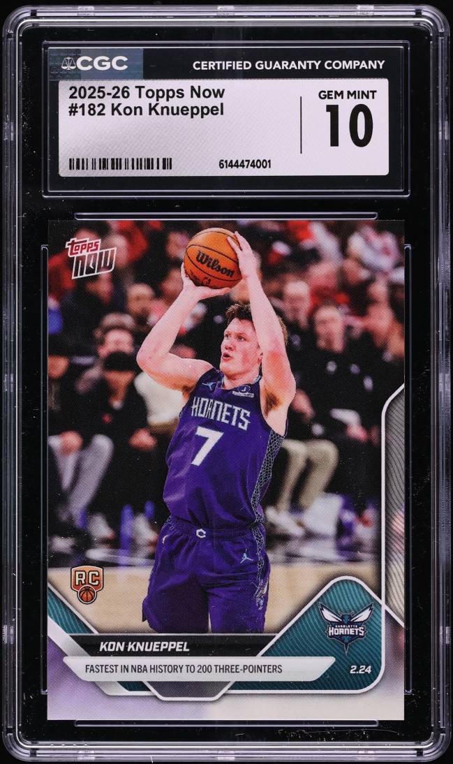 2025 Topps Now Kon Knueppel ROOKIE #182 CGC 10 GEM MINT