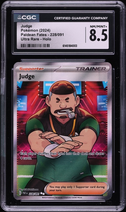 2024 Pokemon Scarlet & Violet Paldean Fates Full Art Judge #228 CGC 8.5 NM-MT+