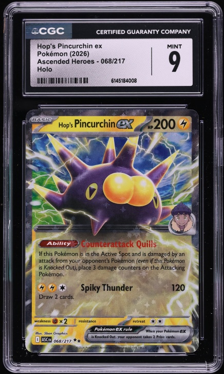 2026 Pokemon Mega Evolution Ascended Heroes Holo Hop's Pincurchin ex #68 CGC 9 MINT