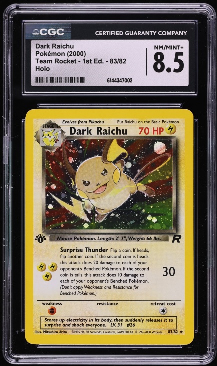 2000 Pokemon German Rocket 1st Edition Holo Dark Raichu #83 PSA 8 NM-MT on Fanatics Collect 2000 Pokemon German Rocket 1st Edition Holo Dark Raichu #83 PSA 8 NM-MT on Fanatics Collect