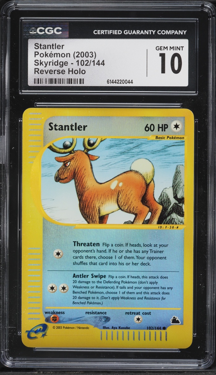 2003 Pokemon Skyridge Reverse Holo Stantler #102 CGC 10 GEM MINT