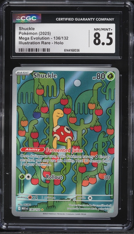 2025 Pokemon Mega Evolution IR Shuckle #136 CGC 8.5 NM-MT+