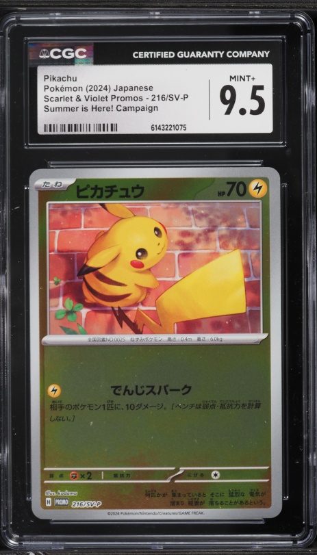 2024 Pokemon Japanese Scarlet & Violet Promo Summer Is Here! Pikachu #216 CGC 9.5 MINT+