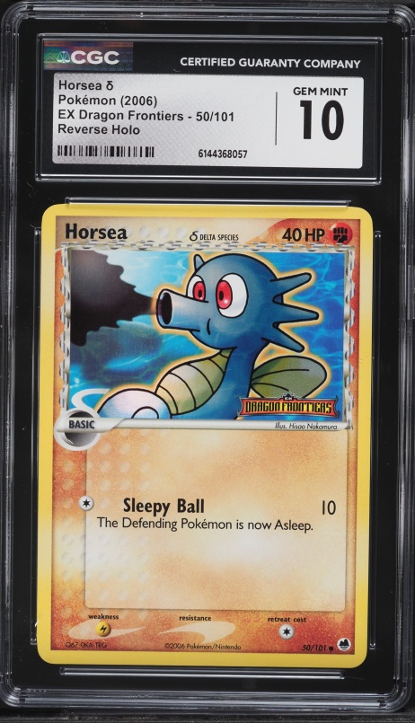 2006 Pokemon EX Dragon Frontiers Reverse Holo Horsea #50 CGC 10 GEM MINT