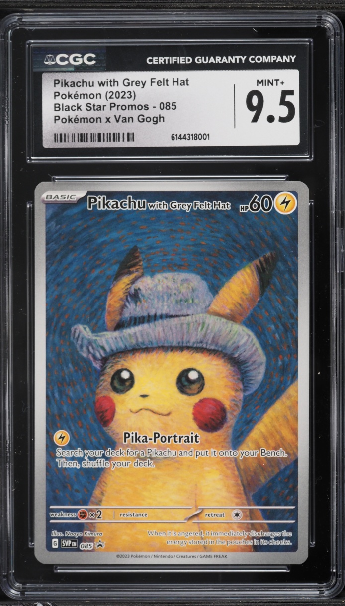 2023 Pokemon SV Promo Van Gogh Full Art Pikachu With Grey Felt Hat #85 CGC 9.5 MINT+